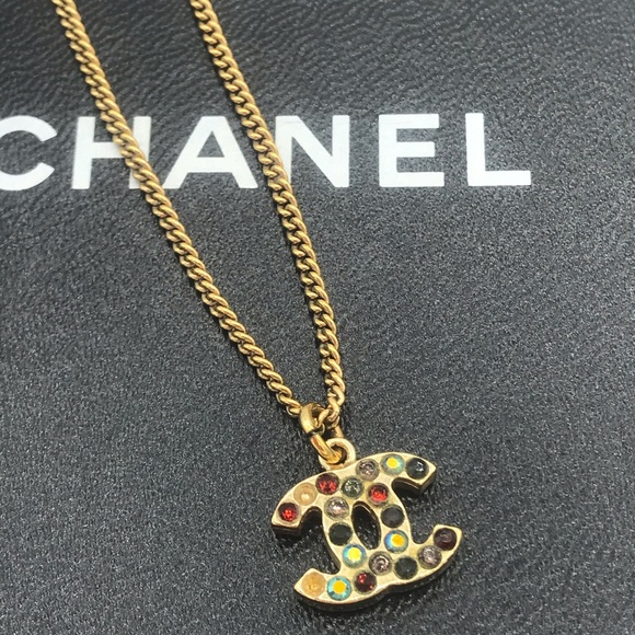 Chanel CC Coco Logo Rhinestone Crystal Necklace - Picture 12 of 16